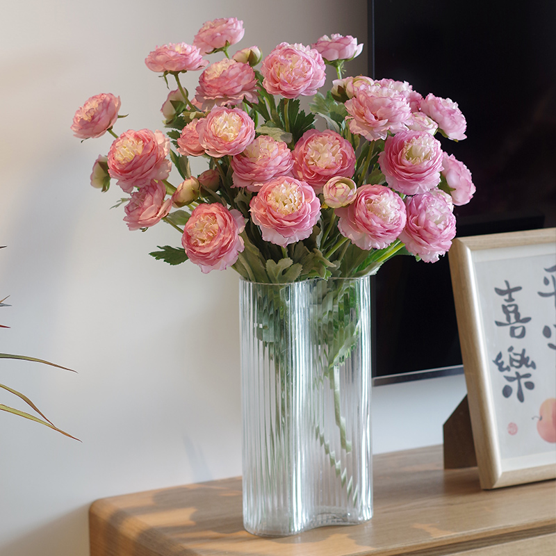 露莲仿真花假花摆设手捧花束牡丹