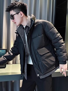 假两件羽绒棉服外套男士冬季2025新款高级感痞帅工装棉衣男款夹克