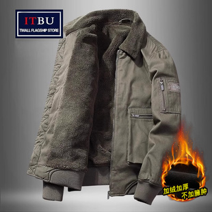 飞行夹克棉服男款 羊羔绒外套男士 加绒棉衣工装 2025年新款 春秋冬季
