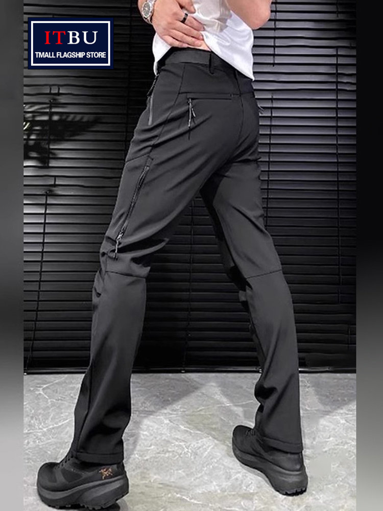 软壳冲锋裤男士春夏季薄款2025新款户外休闲男裤运动直筒裤子男款