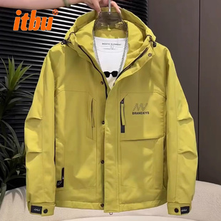 高端冲锋衣男外套男款2025新款爆款冬季棉服男士连帽工装夹克冬装