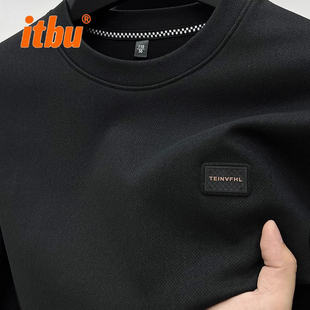 男装 长袖 t恤打底衫 高端磨毛圆领男卫衣男士 冬装 冬季 男款 2025新款