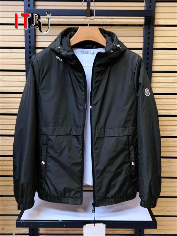 高端外套男士2025春秋季新款高级感修身连帽夹克休闲秋冬棉服男款