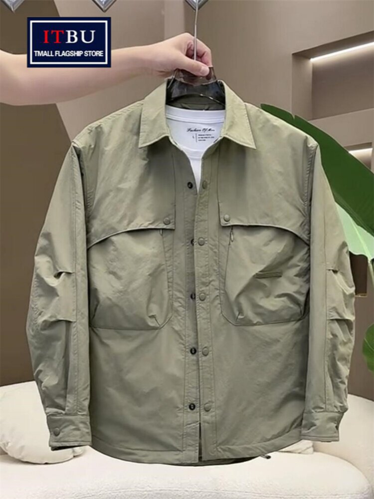 高级感解构工装夹克外套男士2025年新款春秋冬季翻领棉服上衣男款