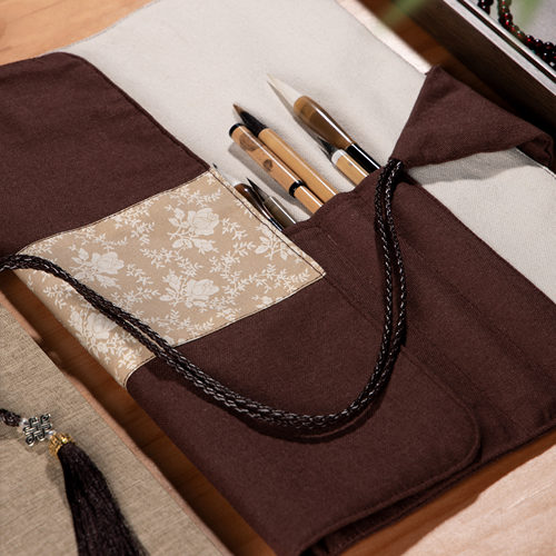 粗布棉麻文房收纳袋便携随行袋