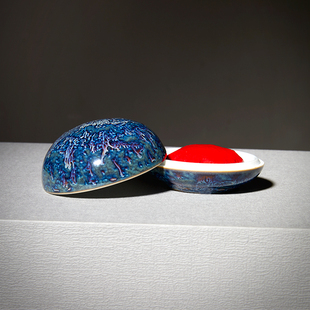 景德镇陶瓷印泥盒小号中号绿色篆刻高顶瓷缸工具文房四宝印泥瓷盒可装40g印泥笔搁水滴