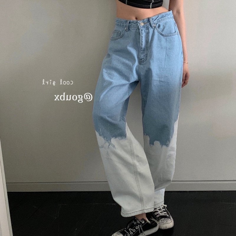 裤子女士2020年新款夏季高傲显瘦扎染牛仔裤宽松直筒小个子阔腿裤在类目 男装, 休闲裤中 - 来自Buy2taobao.com提供专业的淘宝代购服务