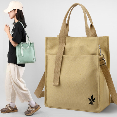 潮不儿简约帆布手提包