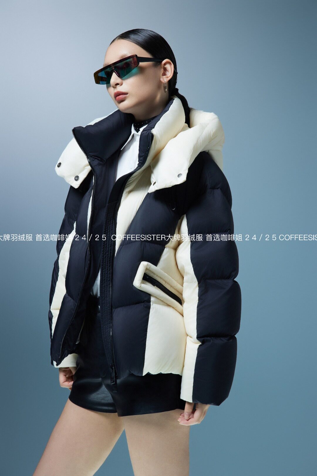 品牌冬季新款绒子含量90%羽绒服潮牌女短款连帽白鸭绒外套1168