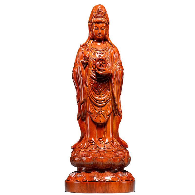 木雕观音菩萨家居客厅供奉工艺品