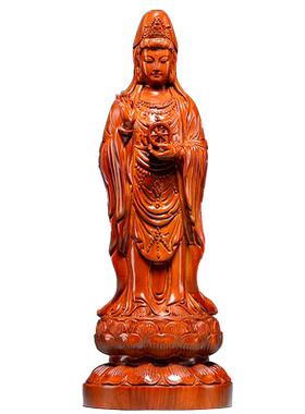 木雕观音菩萨家居客厅供奉工艺品