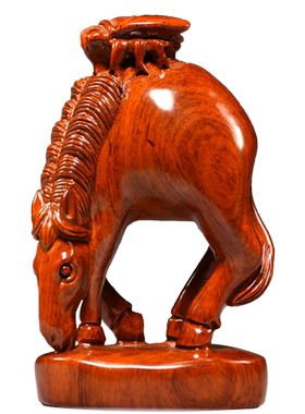 花梨实木马上赢摆件家居博古架办公桌面装饰实木质工艺品开业礼品