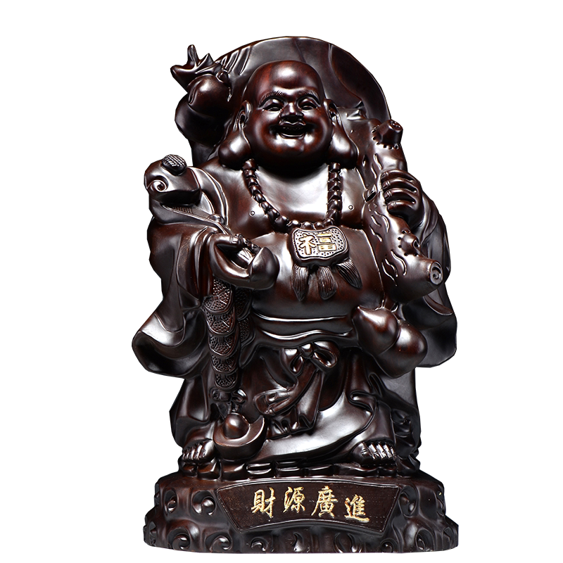 黑檀木雕刻玄关开业送礼弥勒佛像