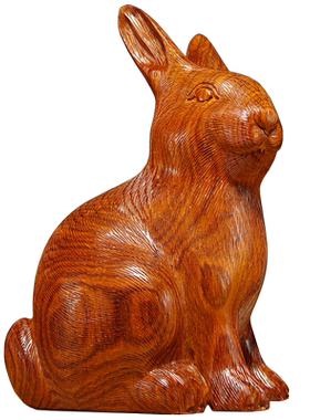 十二生肖木雕家居客厅兔子摆件