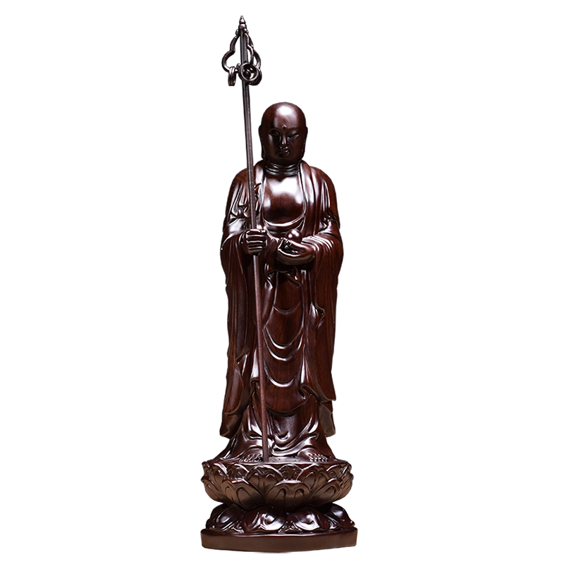 实木雕刻地藏王供奉菩萨工艺品