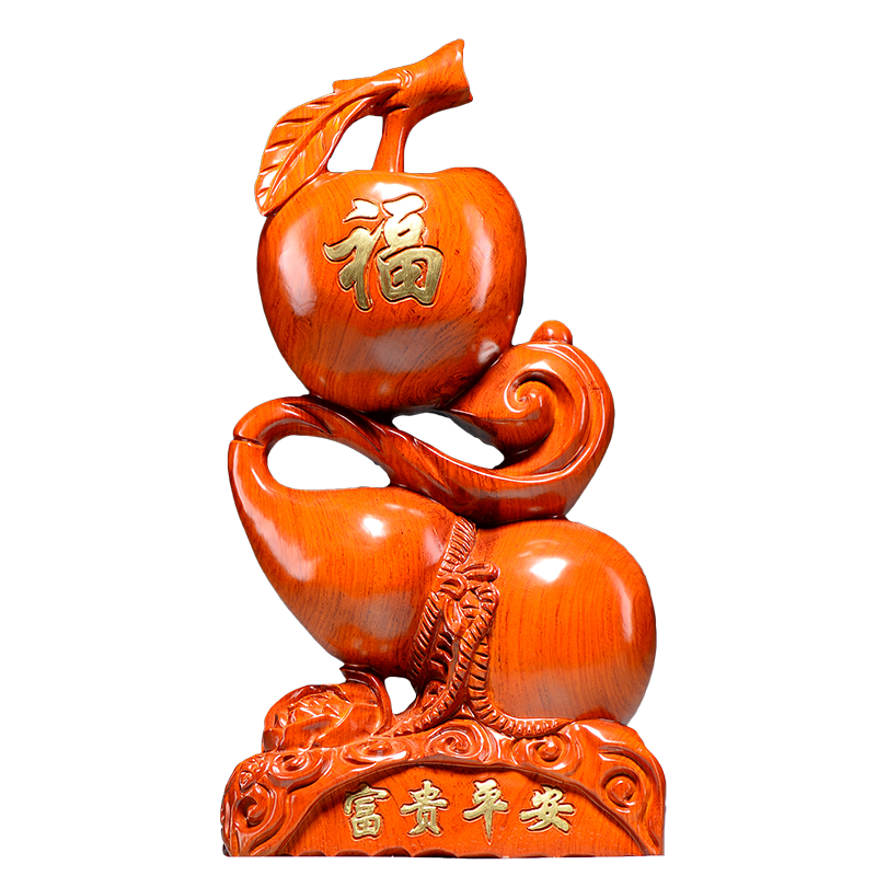 富贵平安木雕家居客厅葫芦摆件