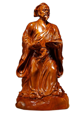 黑檀木雕像祖师人物摆件装饰品