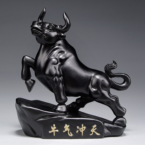 红木雕刻生肖牛摆件家居办公装饰