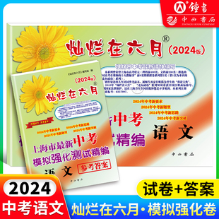 中西书局 沪教版 上海市新模拟强化测试精编试卷 2024版 中学教辅 中考语文模拟卷 初三九年级语文总复习用书 参考答案 灿烂在六月