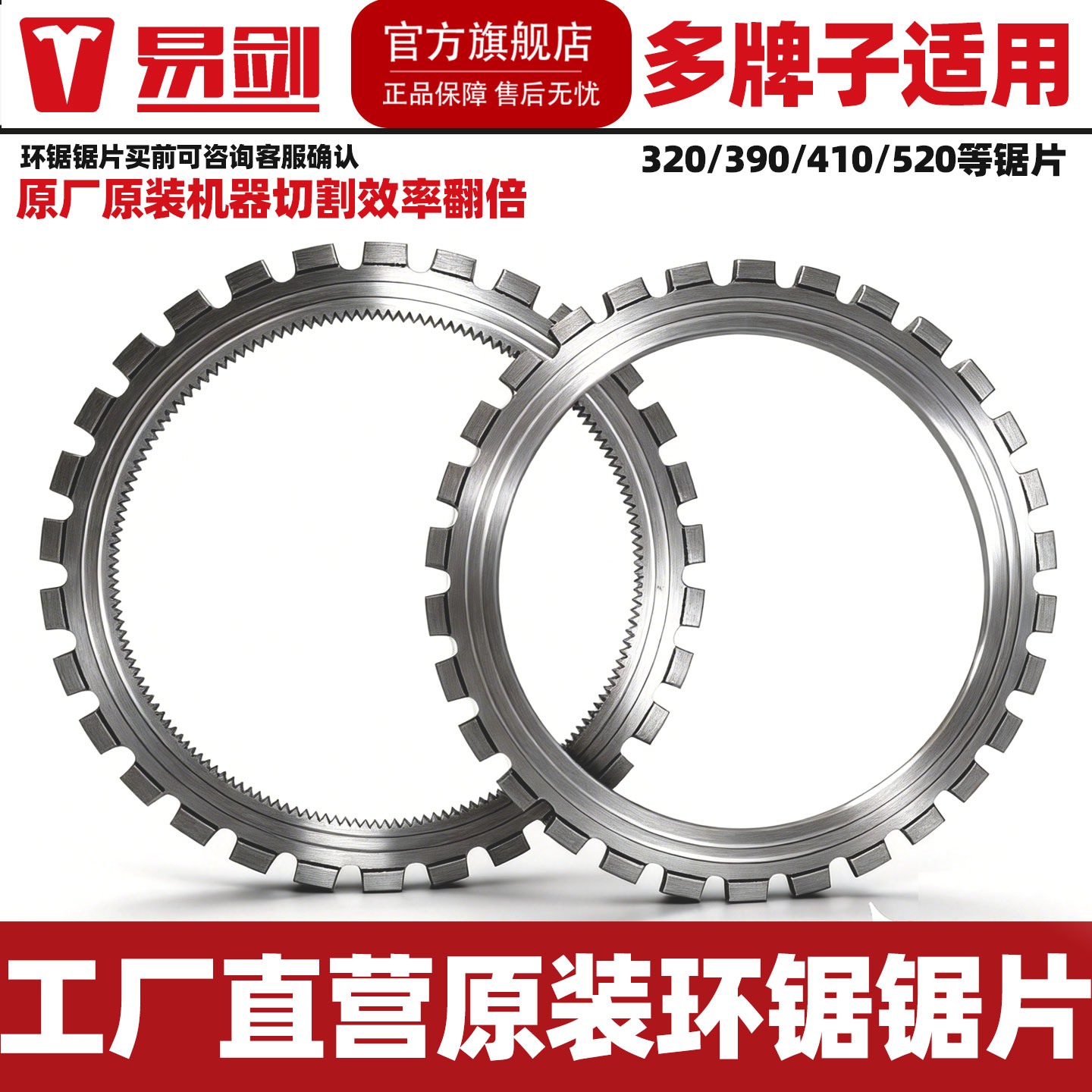 易剑老款410升级带齿驱动双水槽环锯锯片高频环锯砖墙混凝土切割