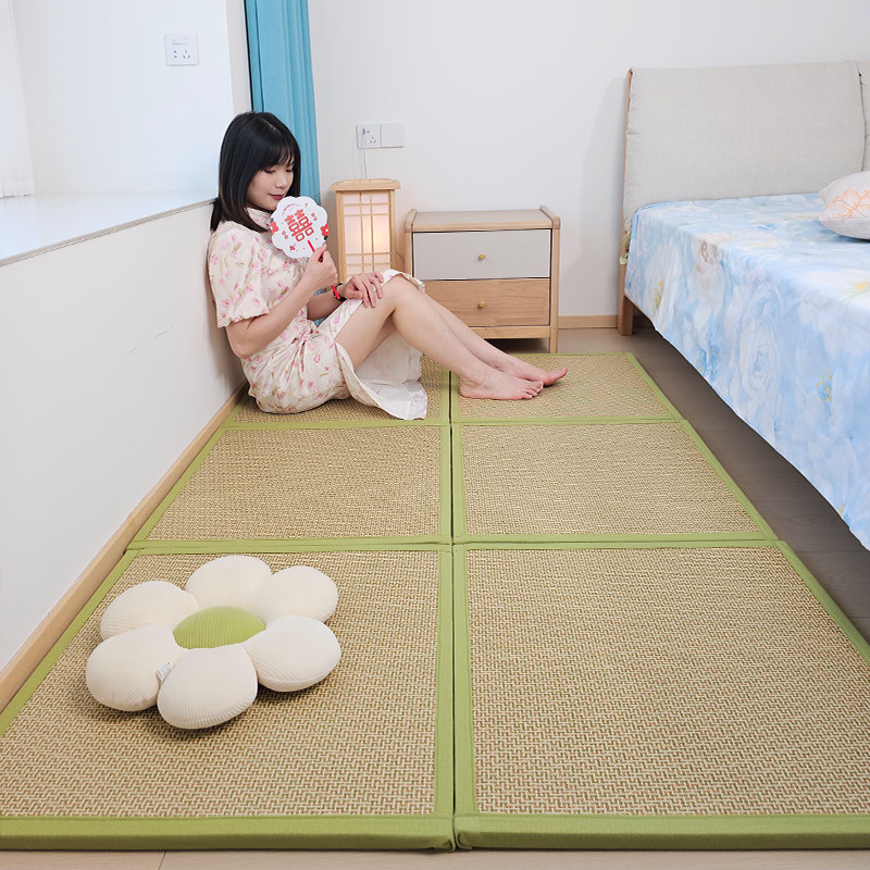 加厚拼接日式凉席地垫客厅宝宝爬爬垫卧室藤席地毯折叠打地铺睡垫,居家布艺,家用脚垫,淘宝优惠券,粉丝福利购,淘宝优惠卷