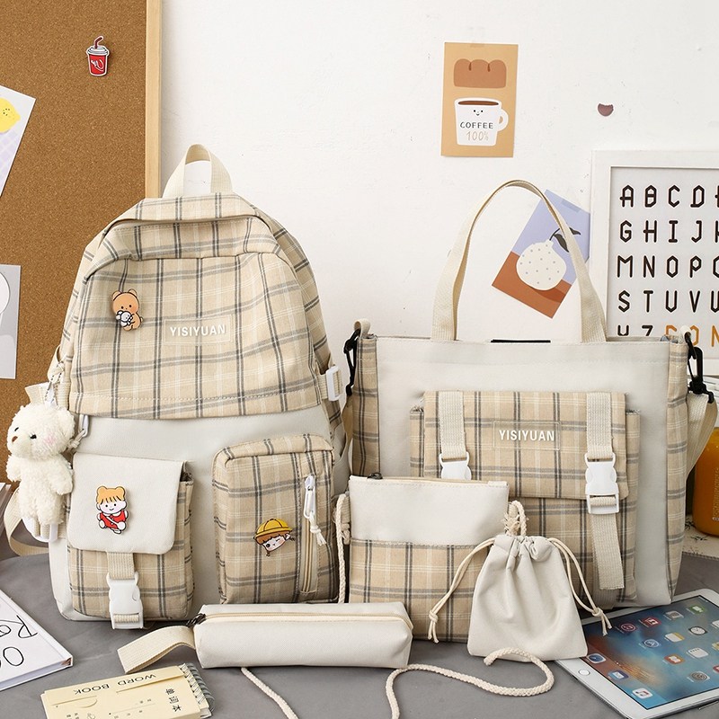 小学生书包女ins韩版初中生高中日森系轻便简约少女大容量双肩包