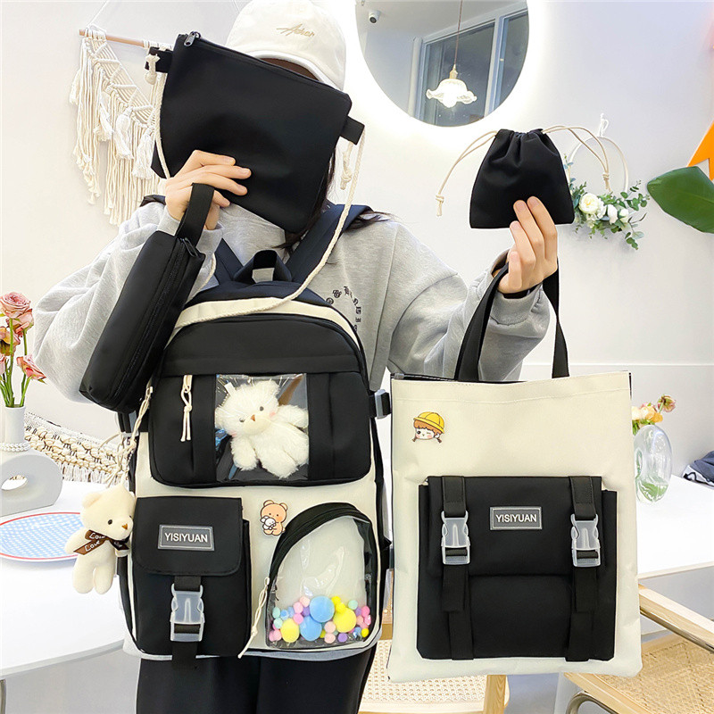 韩版森系少女双肩痛包书包女中小学生大容量减负护脊校园休闲背包