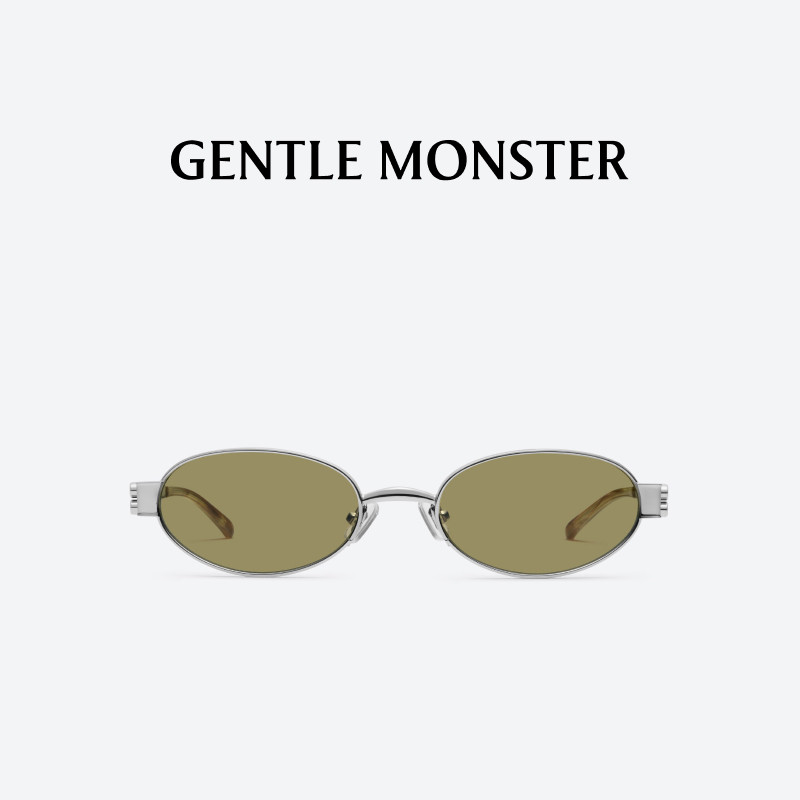 CALI复古金属椭圆形防紫外线墨镜防晒太阳镜礼物GENTLE MONSTER - 实物图