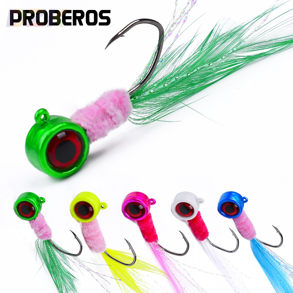 大眼铅头钩 路亚绑毛钩 Jigging绑制飞蝇钩 飞钓路亚饵鱼钩5个/s2