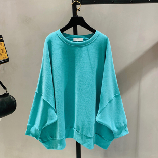 圆领纯色卫衣长袖 蝙蝠女衫 落肩小众设计感慵懒风上衣 新款 2025秋季