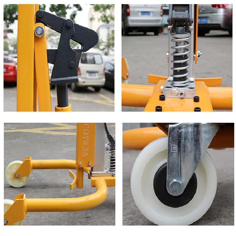 新coy03a型油桶搬运车脚踩液压圆桶运输车抱桶叉车厂家现货供应销