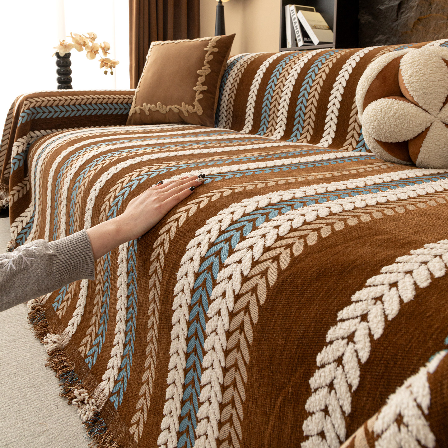 四季通用雪尼尔沙发盖布2025新款沙发垫子套罩巾轻奢高级感防猫抓,居家布艺,沙发套,淘宝优惠券,粉丝福利购,淘宝优惠卷