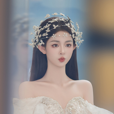 新娘头饰小众设计感多层次发箍水钻皇冠发夹唯美公主韩式造型发饰