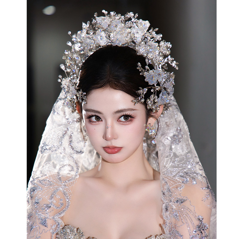 超闪婚礼新娘蝴蝶满钻梦幻公灵动主皇冠头饰韩系重工百搭大气发饰图片