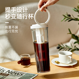 冷萃咖啡壶耐冷热花茶壶家用冷泡壶果茶冷萃瓶带提手户外咖啡壶