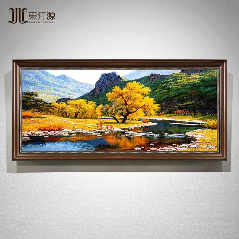 《璀璨金秋》手绘油画客厅背景墙美式欧式轻奢风景装饰挂画大芬村