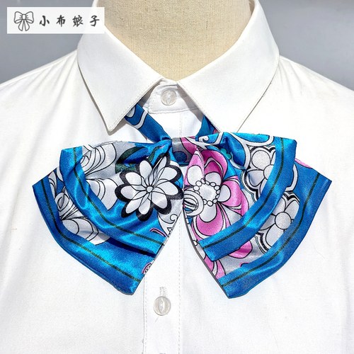 农业银行农行领结领花女领带插口式头花女职业双层蝴蝶结小方巾