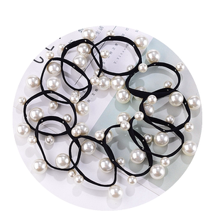大号珍珠发圈 搞弹力皮筋 扎马尾皮筋皮圈 成人头饰头绳 韩版发饰