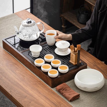 全自动一体抽水茶盘整套茶具套装家用烧水壶办公室会客高档泡茶器
