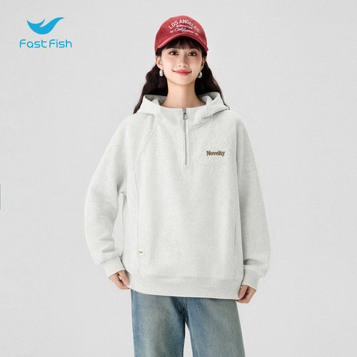 快鱼2026年夏秋新品女士时尚运动卫衣面料柔软亲肤自带挺阔感上衣