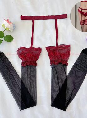 吊带丝袜蕾丝超薄隐形性感高筒大腿过膝袜女半截袜子夏季长筒丝袜