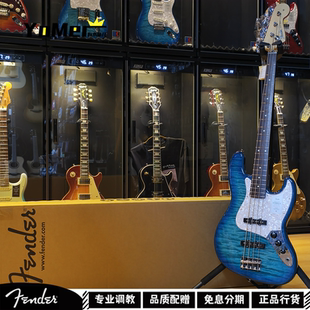 日芬限量Fender Hybrid II jazz bass絮纹蓝融合二代电贝斯贝司