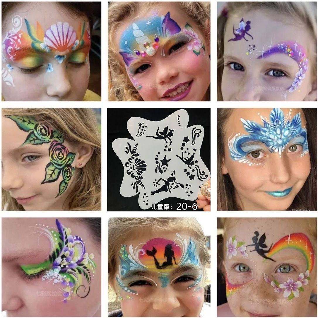 舞台妆面部彩绘模板儿童化妆眼部脸绘颜料印章镂空模具摆摊工具
