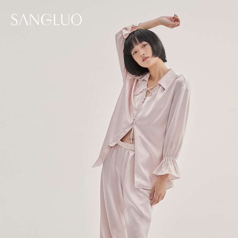 古典甜美外穿真丝睡衣套装桑罗22新款女秋冬桑蚕丝家居服春夏礼物
