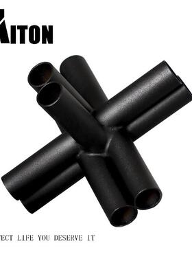 北欧简约现代黑色金属立体几何纸镇装饰品摆件 书房样板桌面摆设