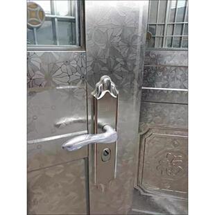 面板拉手门把手老式门锁配件防盗通用型大门锁304不锈钢手柄加厚