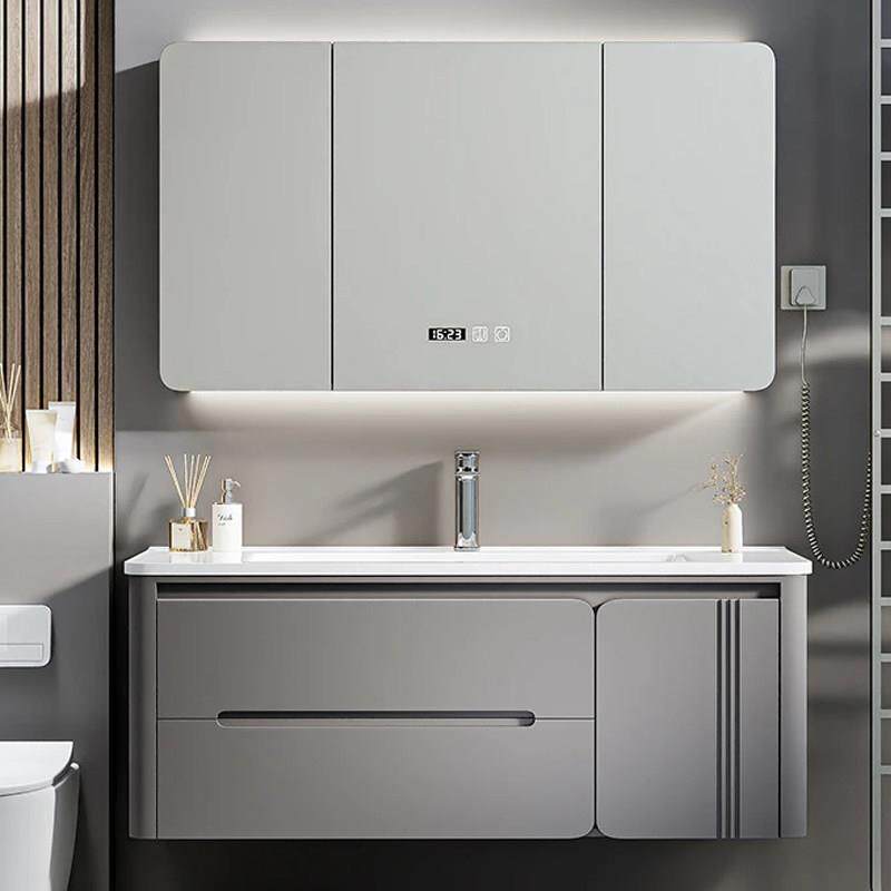 2025新款陶瓷一体盆卫浴浴柜组合化妆室橡木洗手盆洗脸盆洗漱台