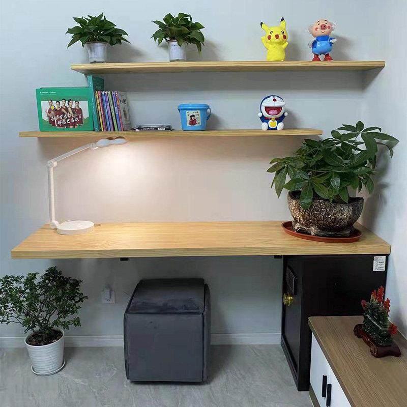 简约实木壁挂书桌组合电脑桌办公桌悬空书架墙上隔板置物架收纳层,收纳整理,整理架/置物架/收纳架,淘宝优惠券,粉丝福利购,淘宝优惠卷