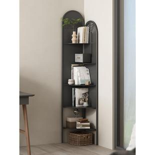 斯堪的纳维亚墙角柜储物架书架多层铁质储物三角柜卧室客厅创意角