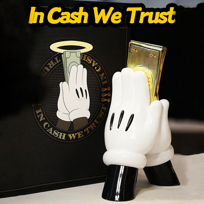 米奇拜金手可爱创意卡通桌面摆件乔迁开业送礼物招财手发财手潮玩